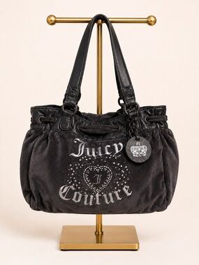 RARE Y2K Juicy Couture Navy Velour Daydreamer Bag 💙 OG Vintage Glam